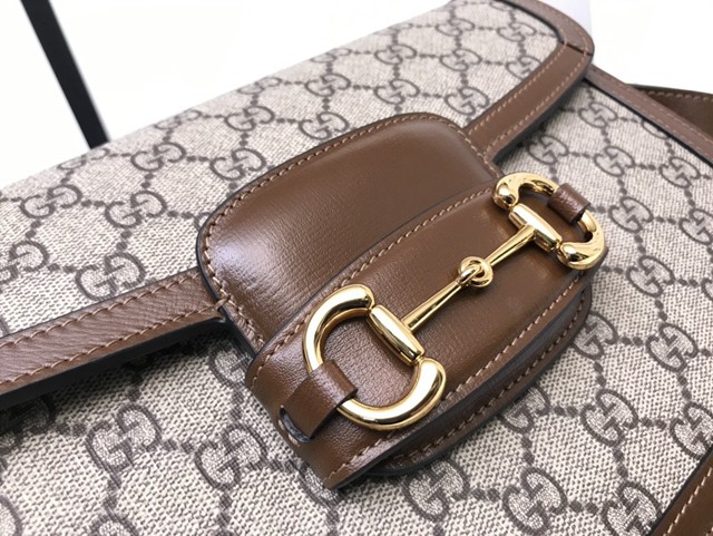 Gucci經典款女包 602204 古馳1955 Horsebit Bag 經典馬銜扣 Gucci爆款女士單肩斜挎包  gqy3914